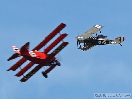 WWI warbirds in a mock dogfight