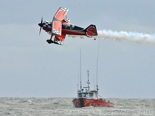 The 2011 Ocean City Boardwalk Aerobatic Airshow held on Sunday September 18 th on the beach in this resort town, featured many different acts that had to battle some windy flying conditions over the beach and ocean. 