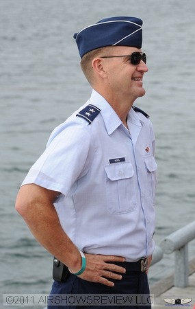 Maj. General Stephen L. Hoog, USAF, Commander, 9th Air Force, Air Combat Command, Shaw AFB, S.C. Enjoying the air show. 